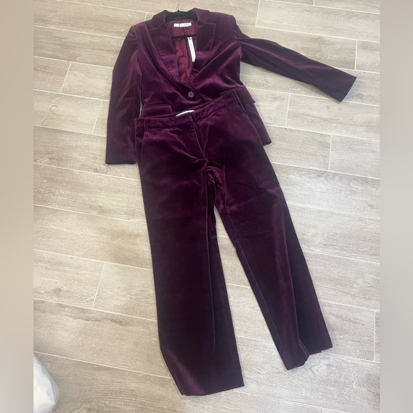 NWT Susana Monaco Velvet Blazer pant suit set - size small - Picture 1 of 9